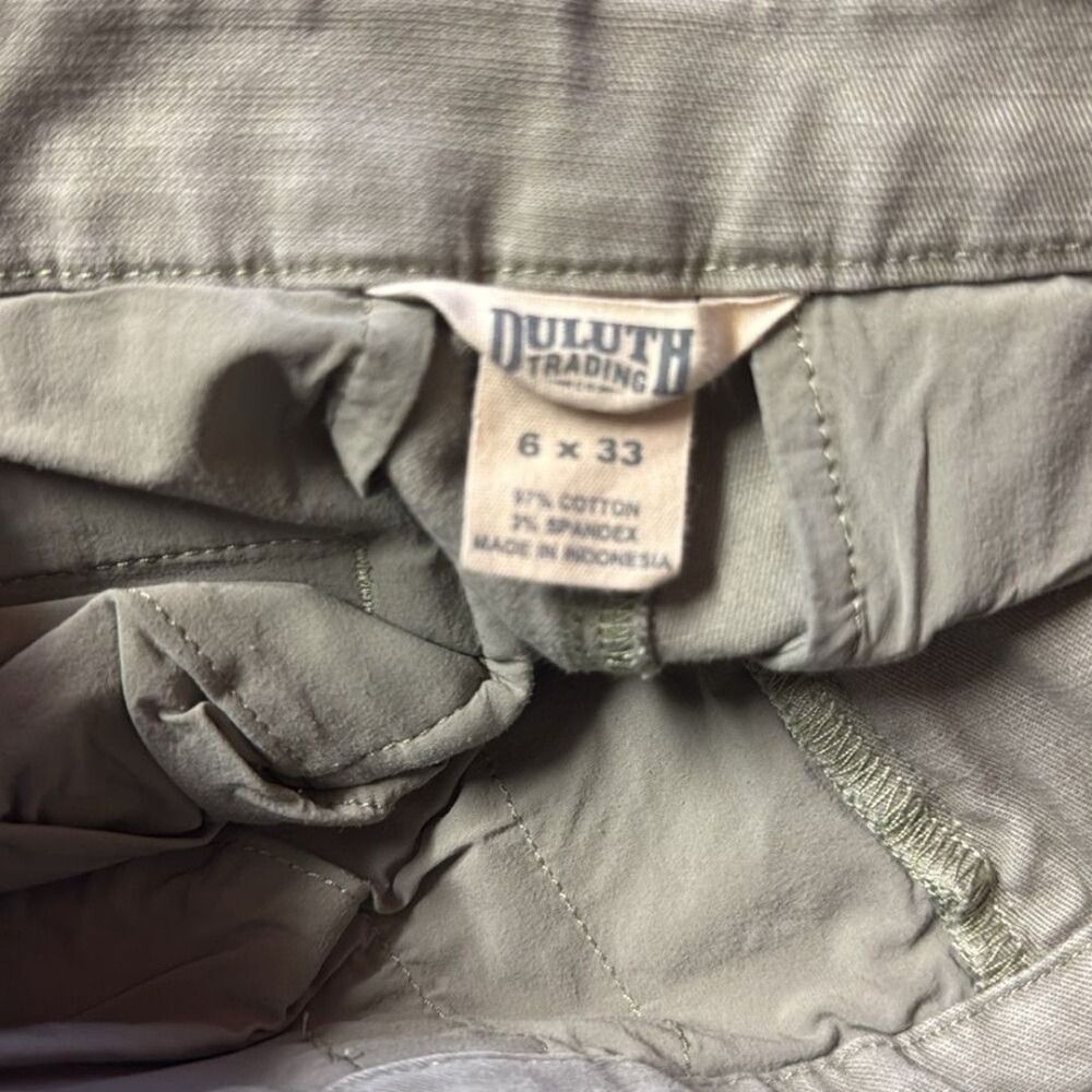 Duluth womens green/khaki workday warrior chino trouser moss pants 6 x 33 - Picture 2 of 2